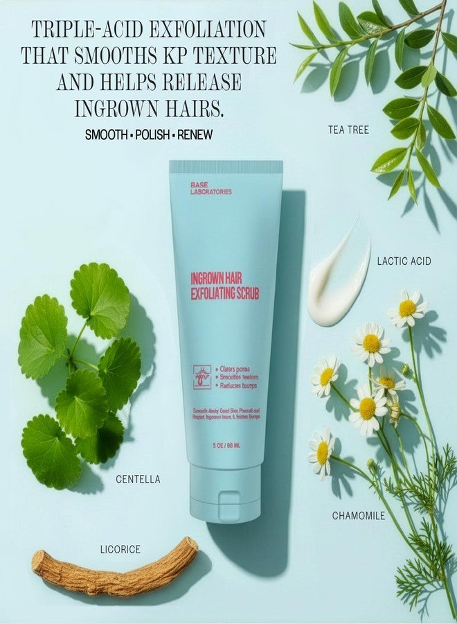 Base Laboratories Ingrown Hair - KP Bump Exfoliating Body Scrub - with AHA+BHA - Keratosis Pilaris Treatment - Daily Skin Exfoliant - Helps Reduce Strawberry Skin & Razor Bumps - Men & Women 3oz - Image 2